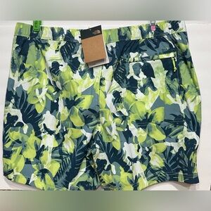 North Face Men's Swim Trunks Mens XL Green Blue Camo Swimwear Bottoms NEW